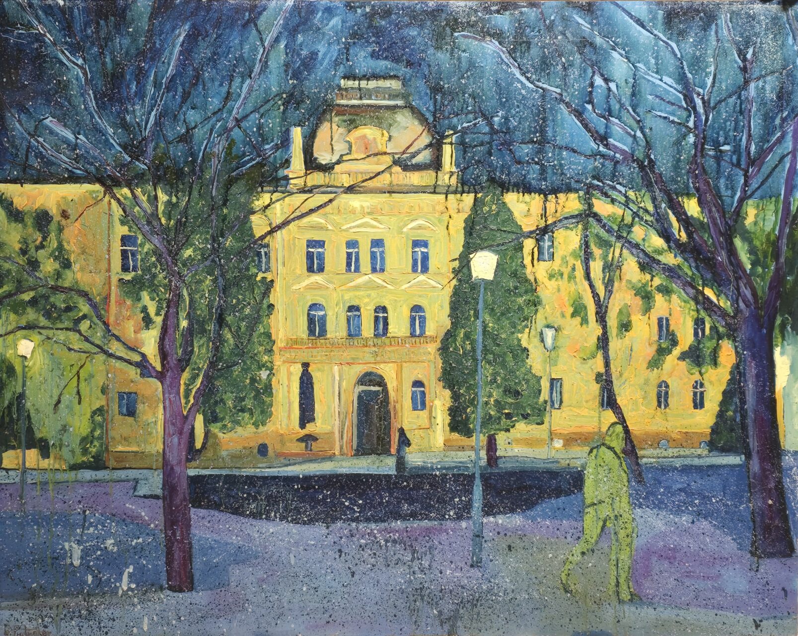 Biti študent, 95 x 120 cm, olje na les, 2017